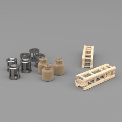 German 150 mm Wooden cases