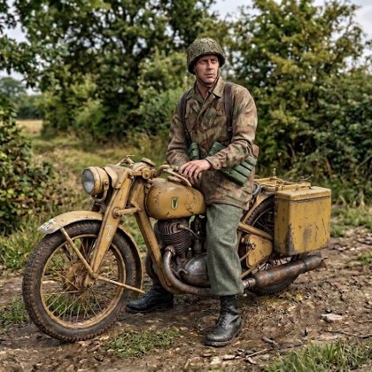 DKW NZ350-1 with Fallshirmjager driver